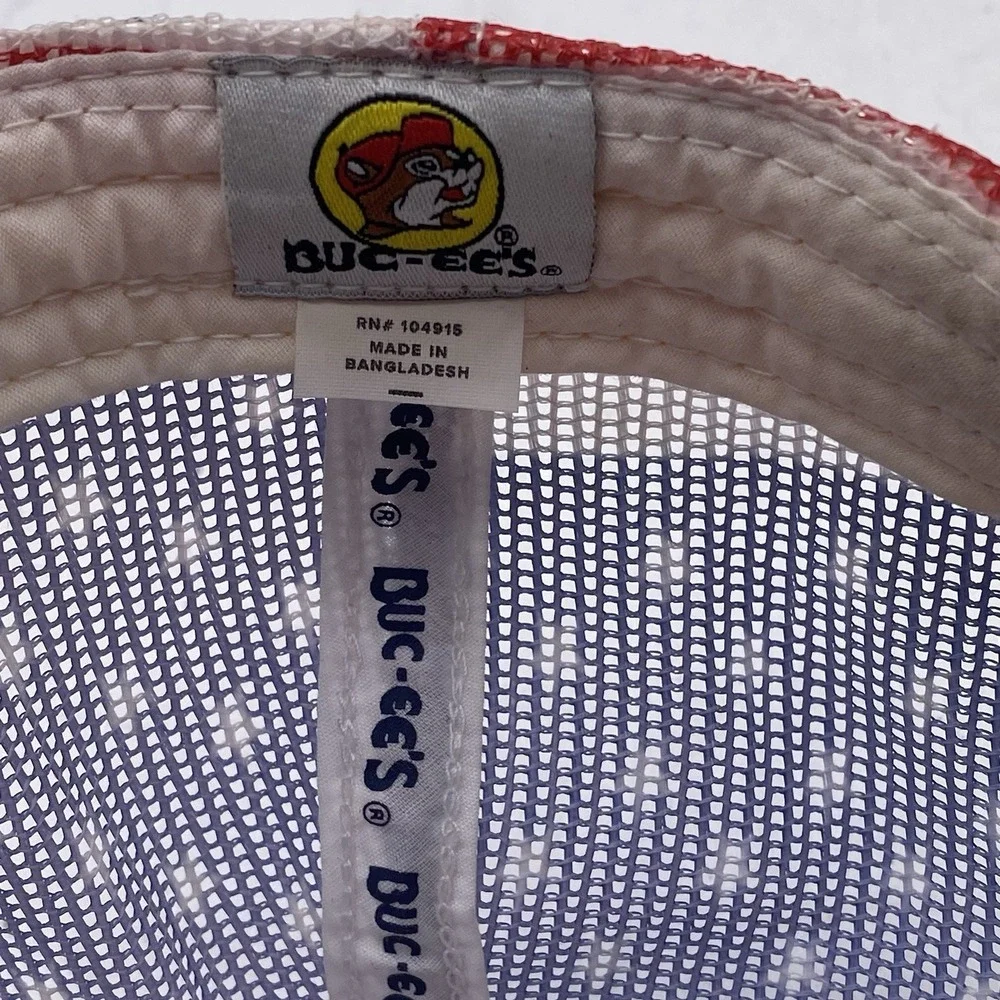 Buc-Ees Patriotic Hat Patriotic SnapBack Trucker Mesh American Flag Stars Stripe